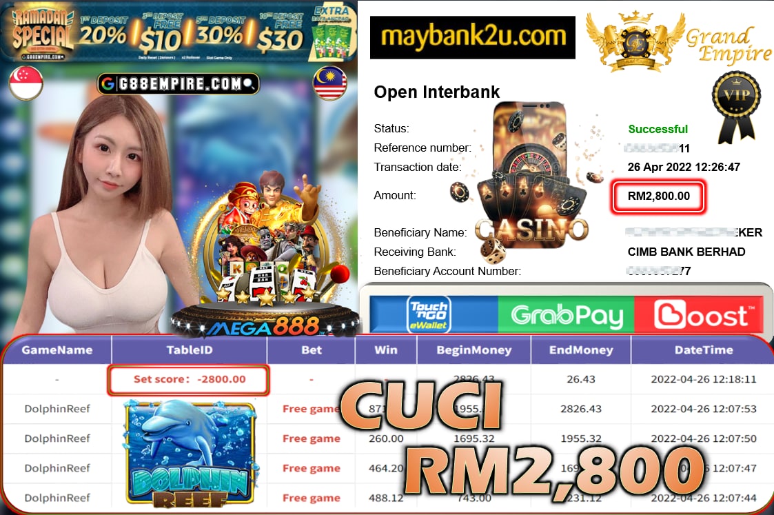 MEGA888 - DOLPHINREEF CUCI RM2,800 !!!