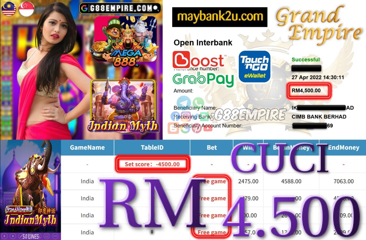 MEGA888 - INDIAMYTH - CUCI RM4.500 !!!