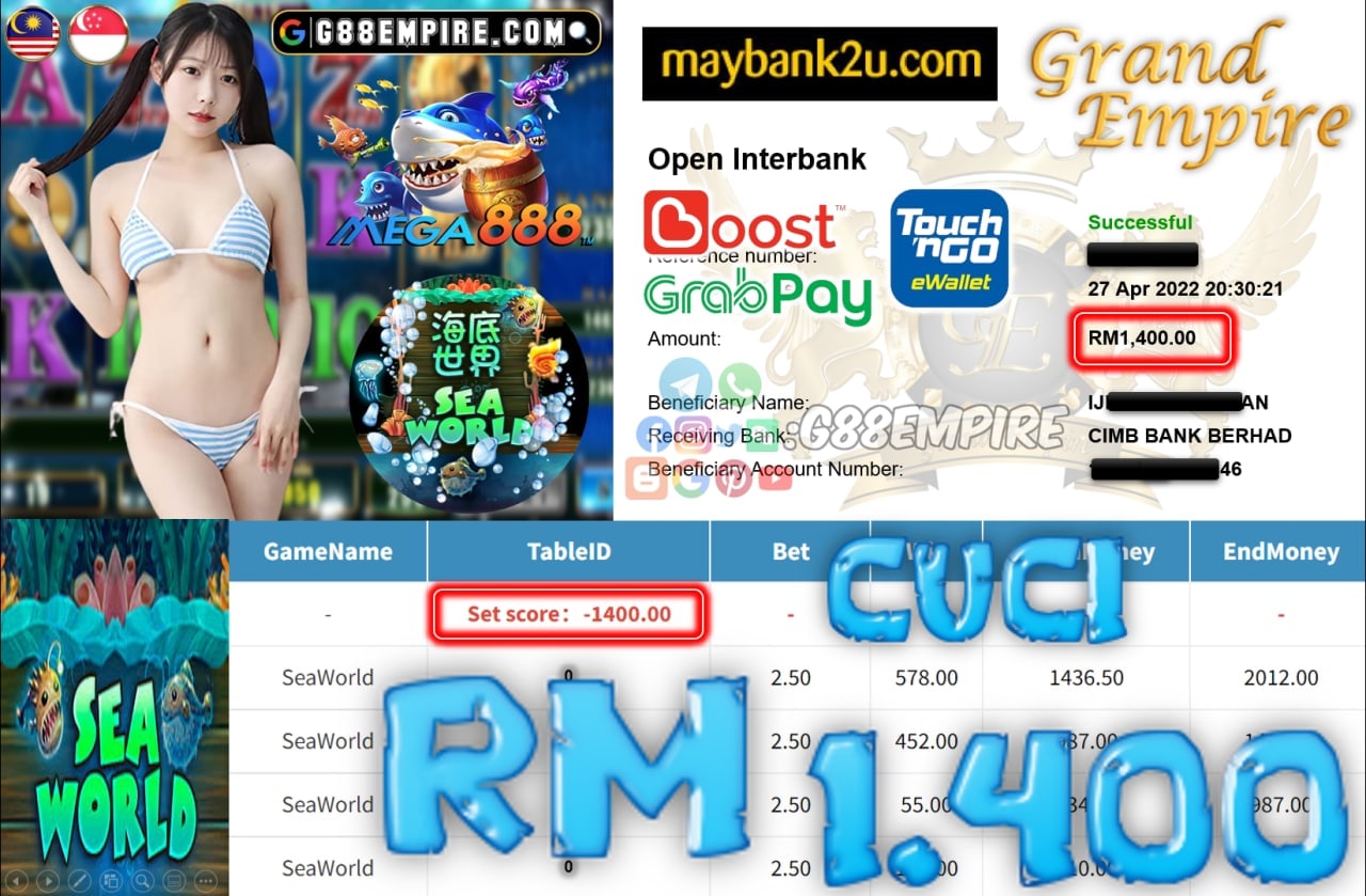 MEGA888 - SEAWORLD - CUCI RM1.400 !!!!