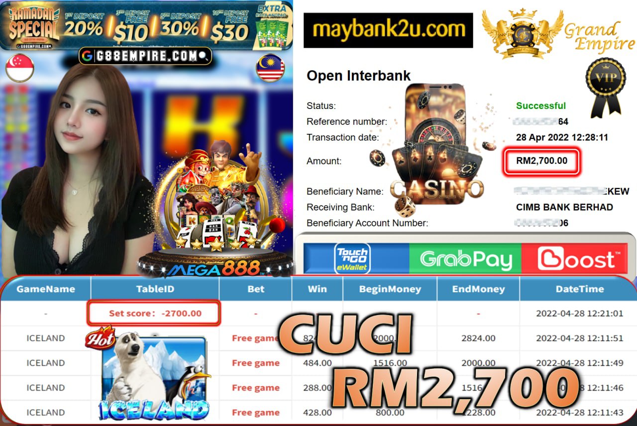 MEGA888 - ICELAND CUCI RM2,700 !!!