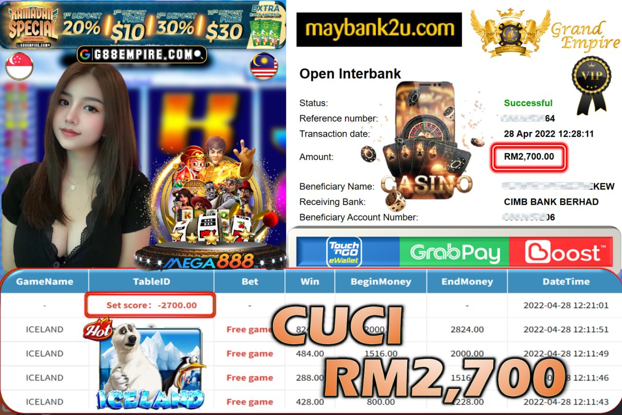 MEGA888 - ICELAND CUCI RM2,700 !!!