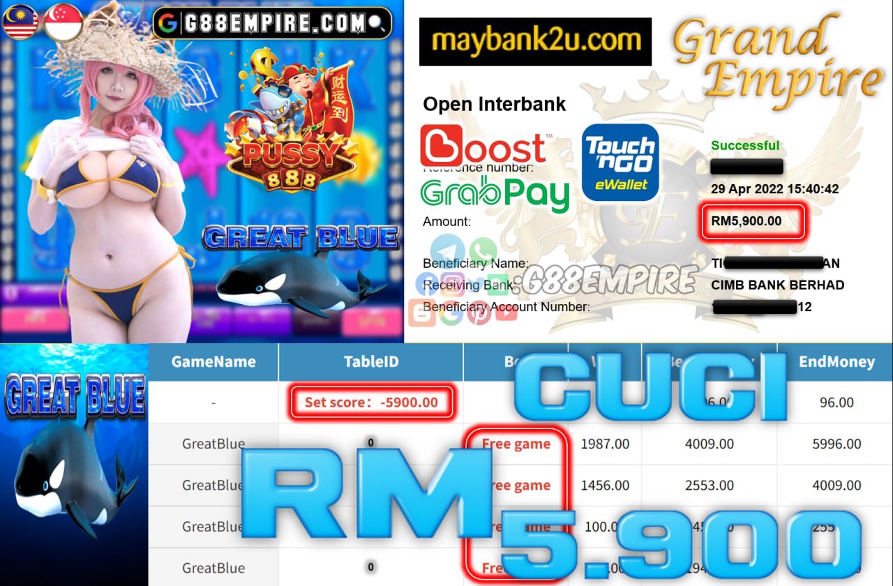 PUSSY888 - GREATBLUE - CUCI RM5.900 !!!!