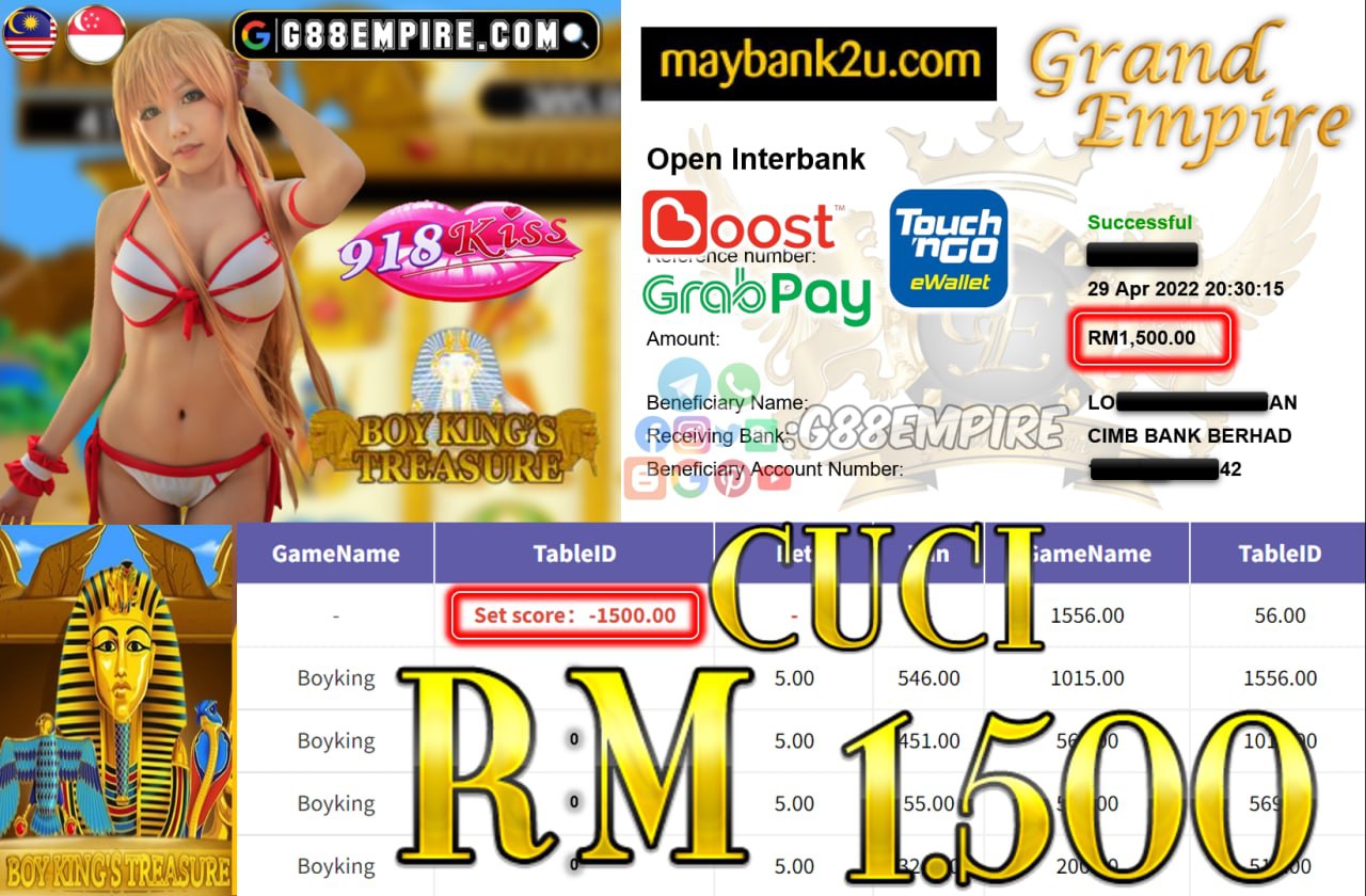 918KISS - BOYKING - CUCI RM1.500 !!!!