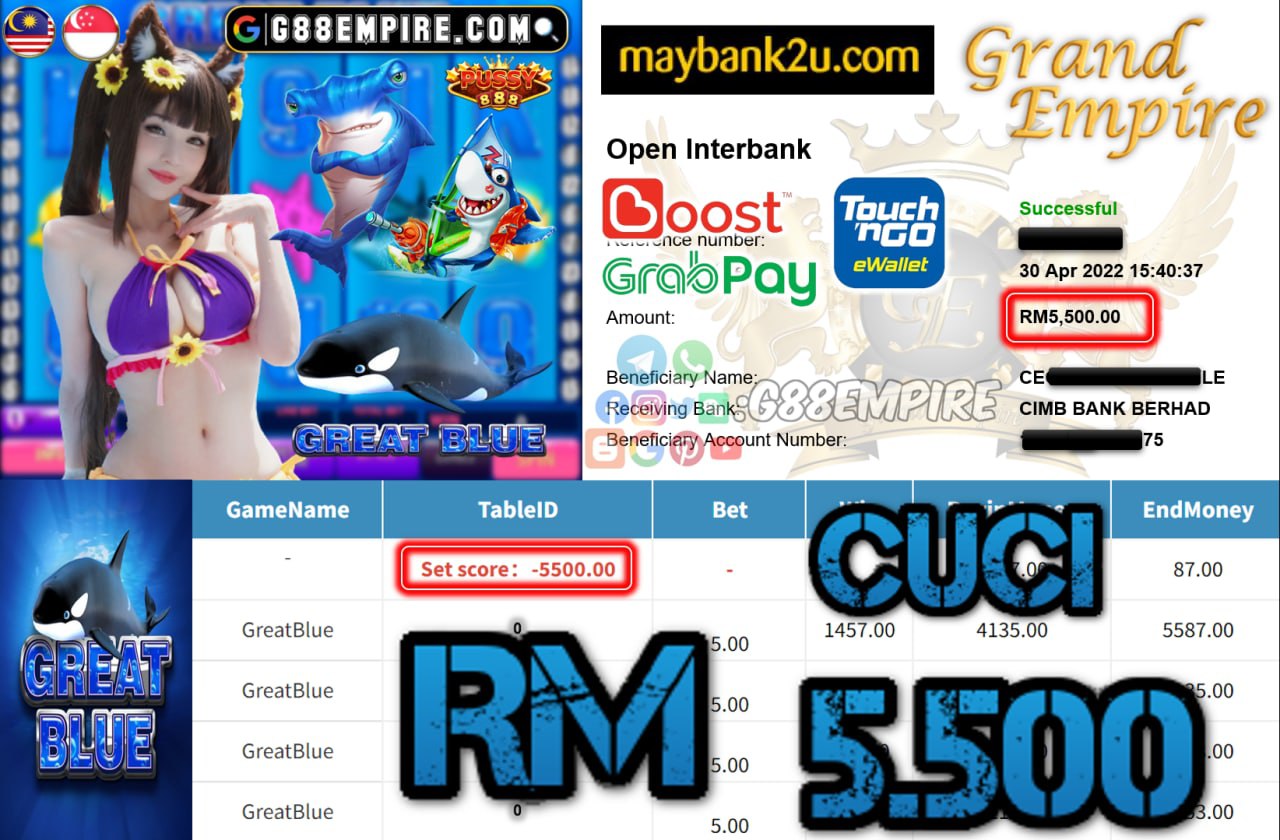 PUSSY888 - GREATBLUE - CUCI RM5.500 !!!!