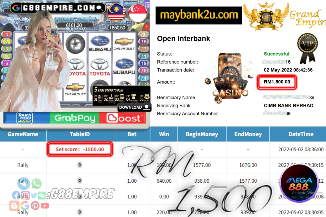 MEGA888 - RALLY CUCI RM1,500 !!!