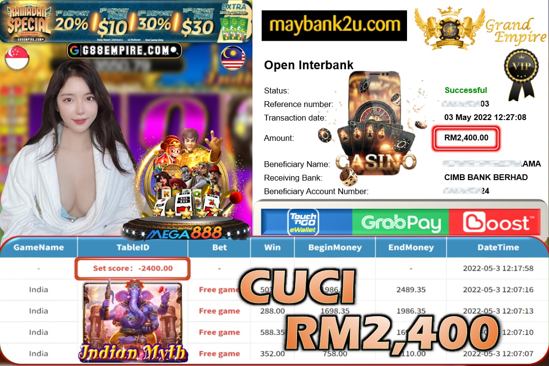 MEGA888 - INDIA CUCI RM2,400 !!!