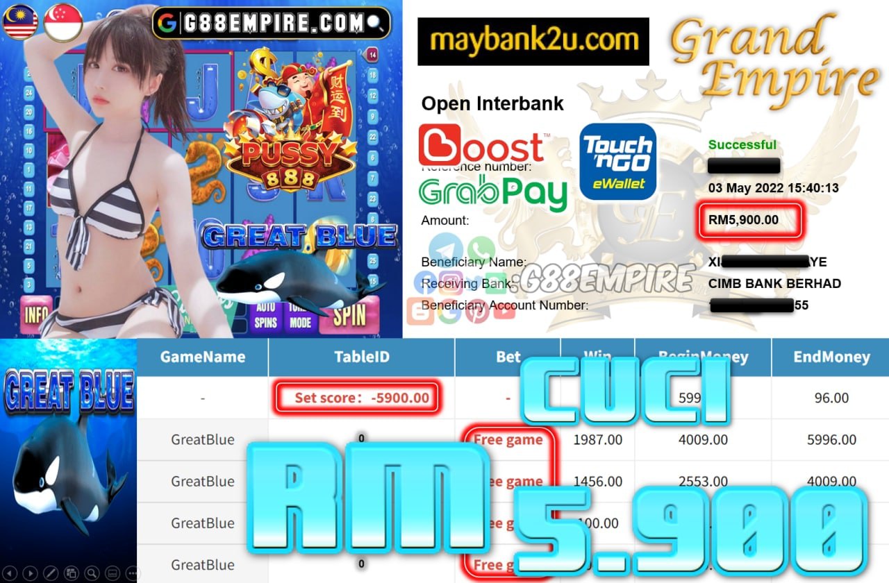 PUSSY888 - GREATBLUE - CUCI 5.900 !!!!