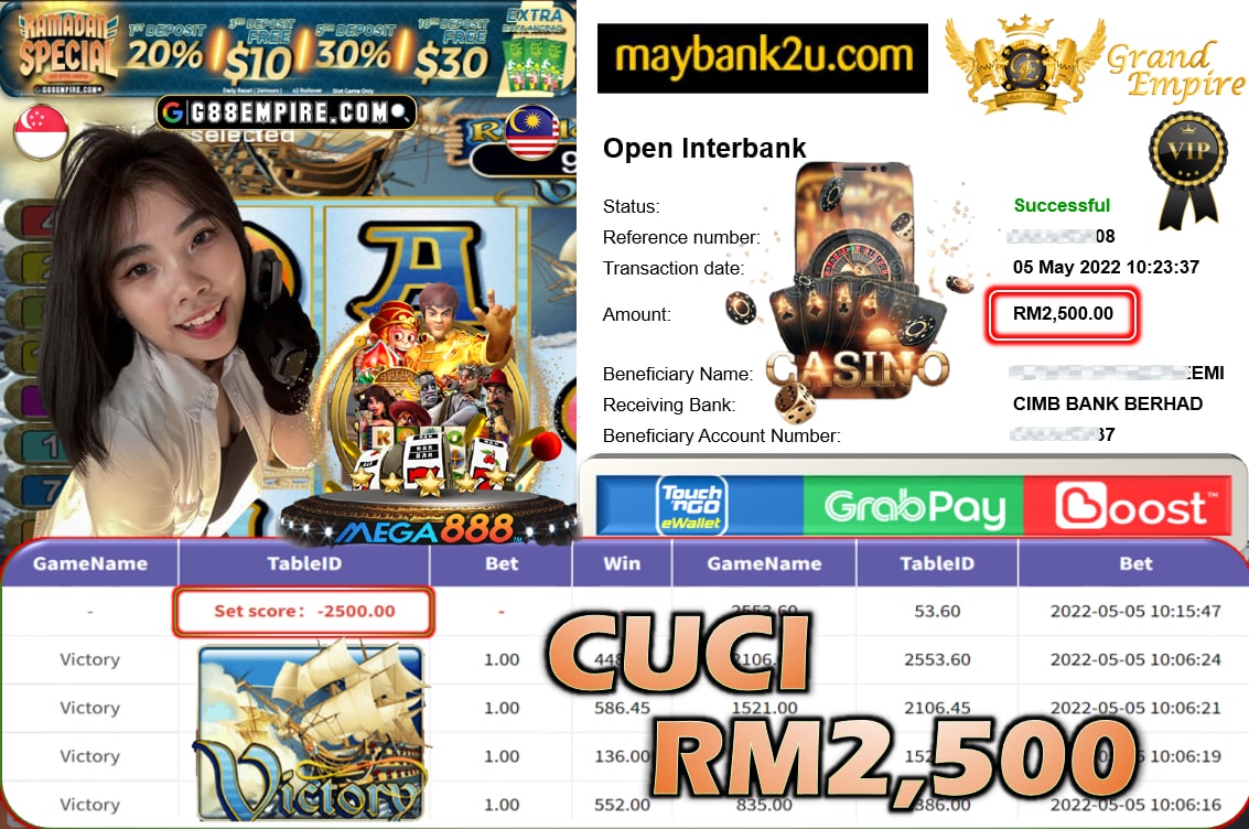 MEGA888 - VICTORY CUCI RM2,500 !!!