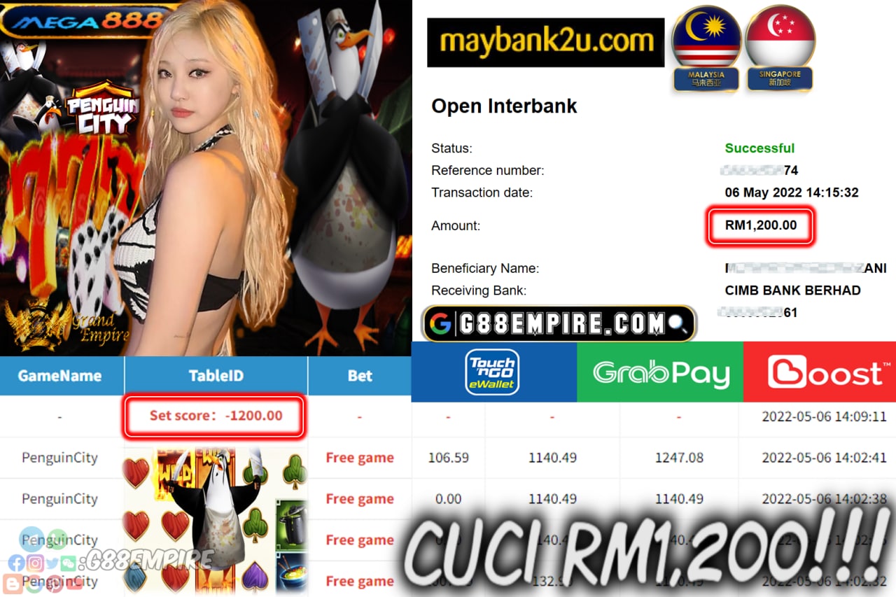 MEGA888 - PENGUINCITY - CUCI RM1,200 !!!!