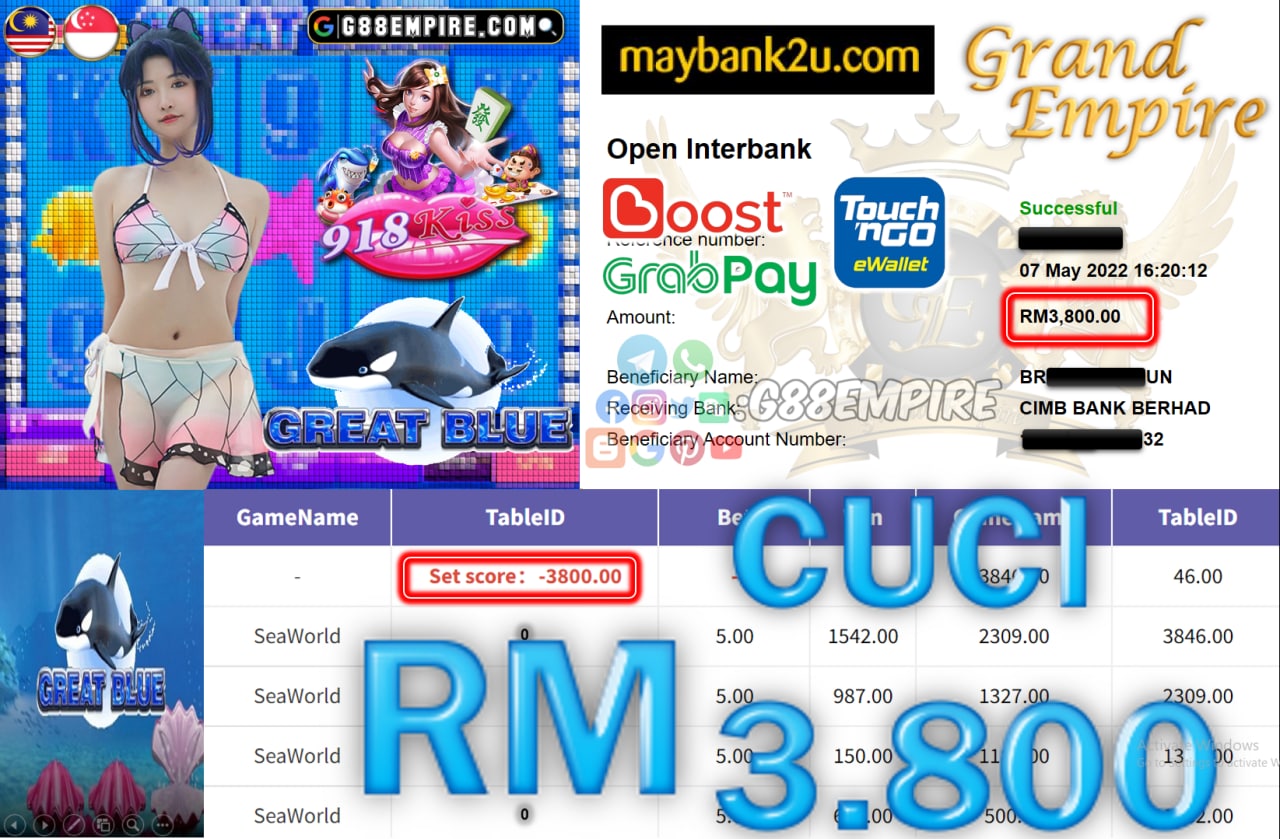 918KISS - GREATBLUE - CUCI RM3.800 !!!!