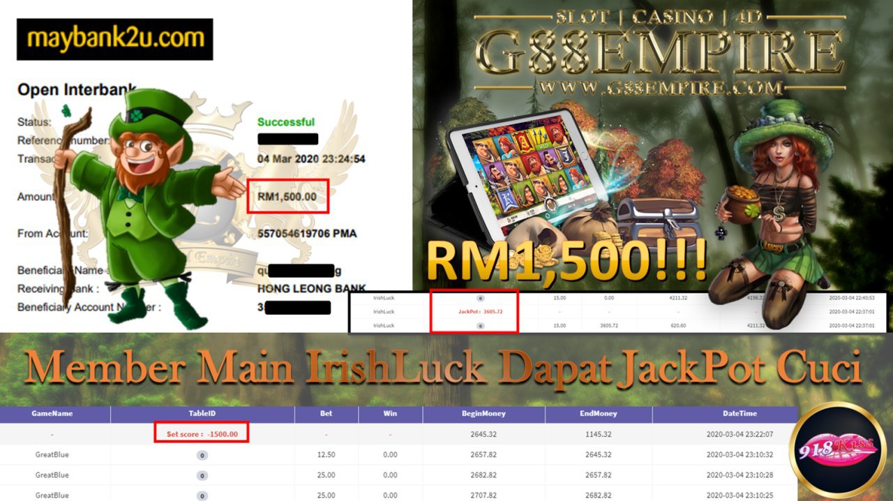 MEMBER MAIN IRISHLUCK CUCI RM1,500!!!