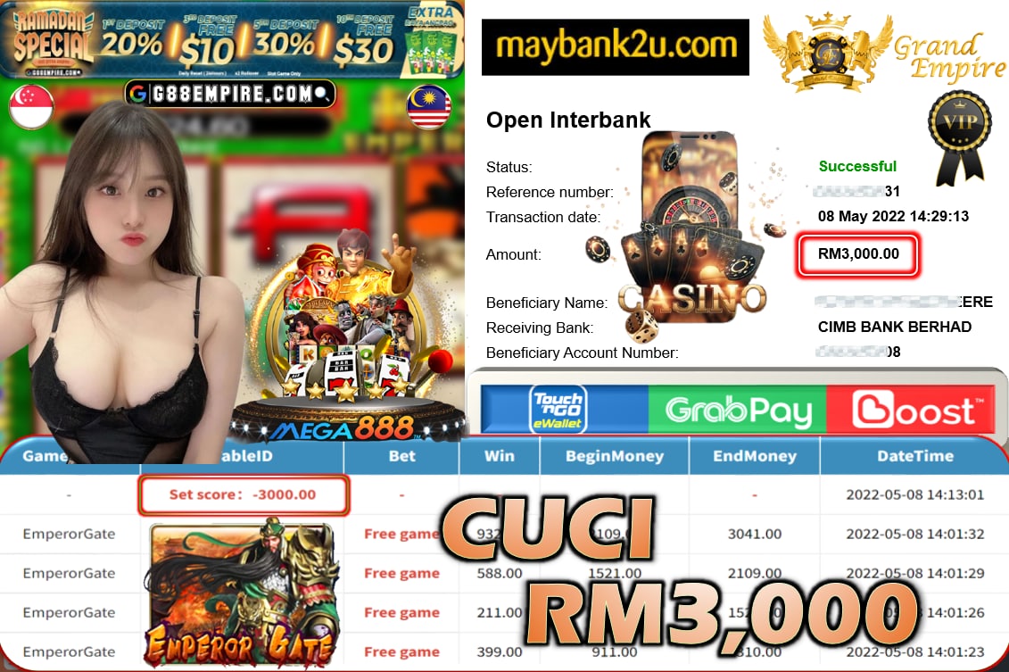 MEGA888 - EMPERORGATE CUCI RM3,000 !!!