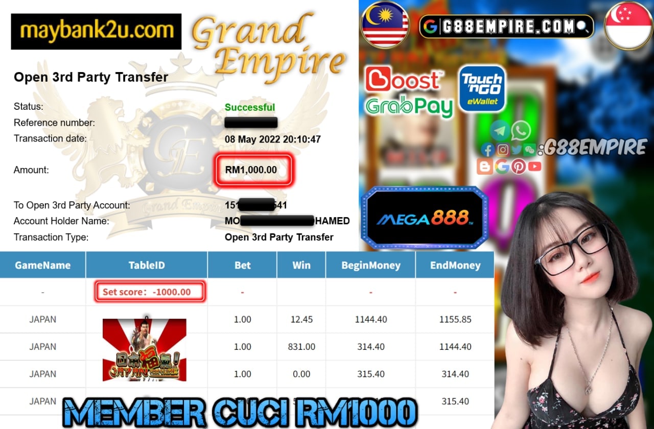 MEGA888 - JAPAN CUCI RM1000 !!!