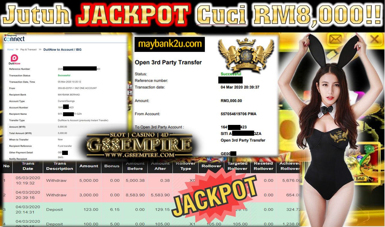 ACE333 JAUTUH JACKPOT CUCI RM8000!!!!!