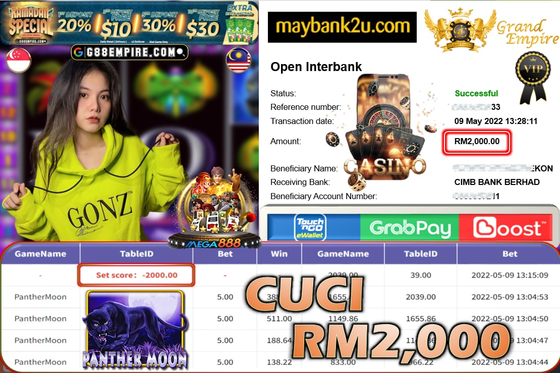 MEGA888 - PANTHERMOON CUCI RM2,000 !!!