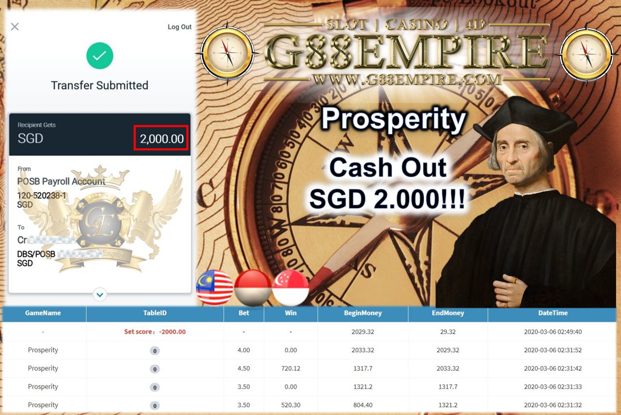 PROSPERITY CASH OUT SGD 2.000!!!