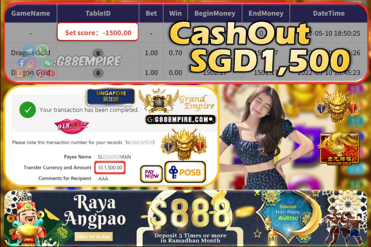 918KISS - DRAGONGOLD CASHOUT SGD1500!!!