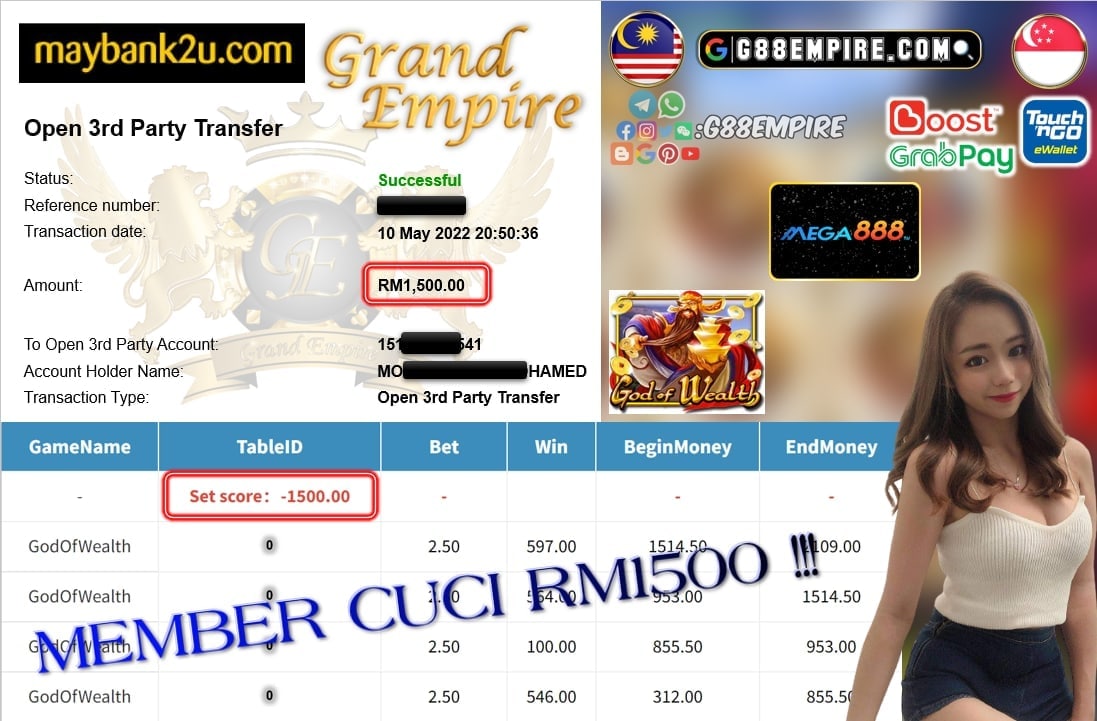 MEGA888 - GODOFWEALTH CUCI RM1500 !!!