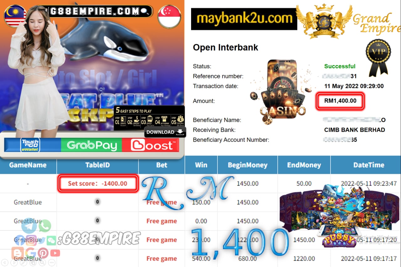 PUSSY888 - GREATBLUE - CUCI RM1.400 !!!!