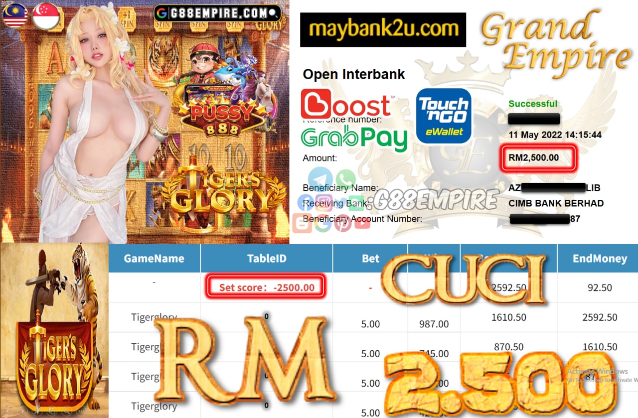 PUSSY888 - TIGERGLORY - CUCI RM2.500 !!!!!