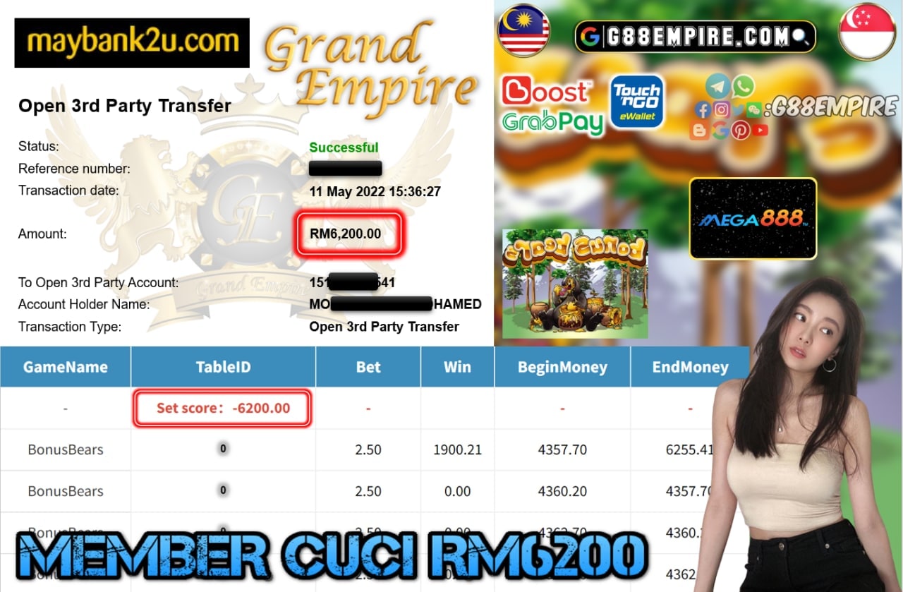 MEGA888 - BONUSBEARS CUCI RM6200 !!!