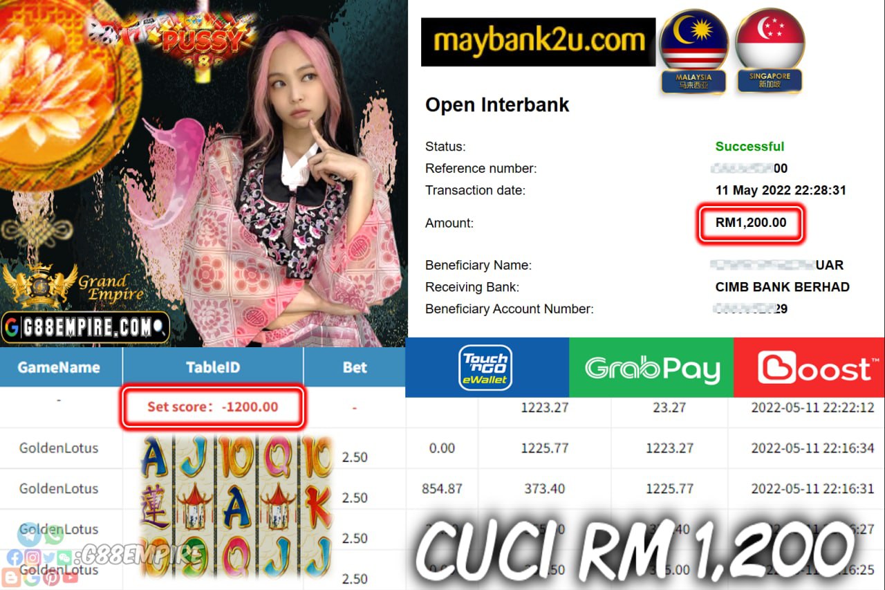 PUSSY888 - GOLDENLOTUS CUCI RM1,200 !!!