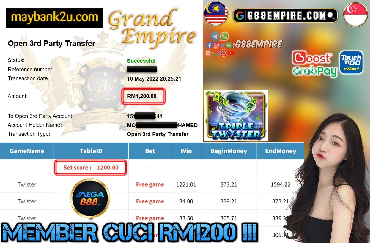 MEGA888 - TWISTER CUCI RM1200 !!!