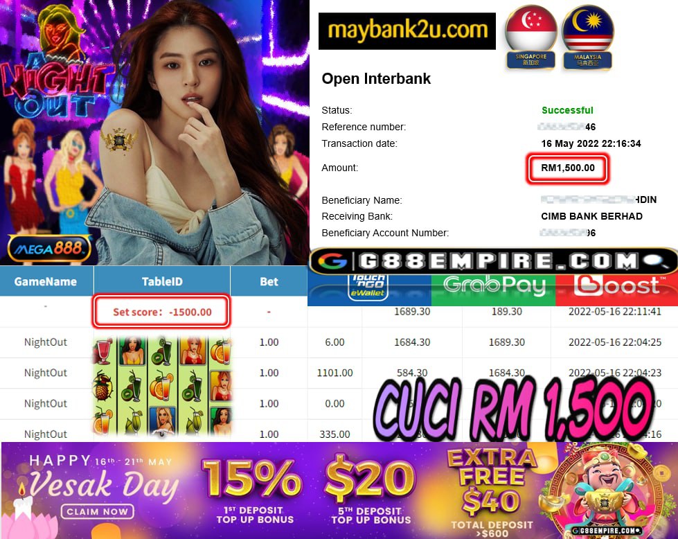 MEGA888 - NIGHTOUT - CUCI RM1,500 !!!!