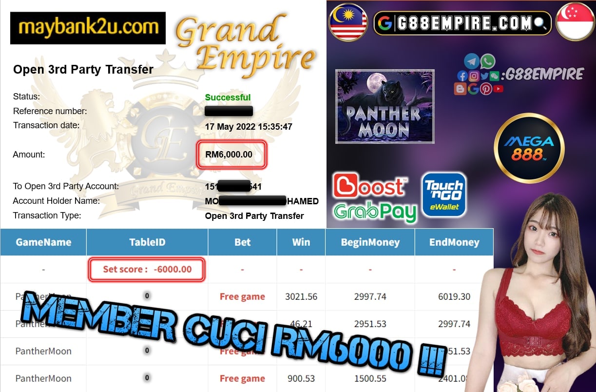 MEGA888 - PANTHERMOON CUCI RM6000 !!!