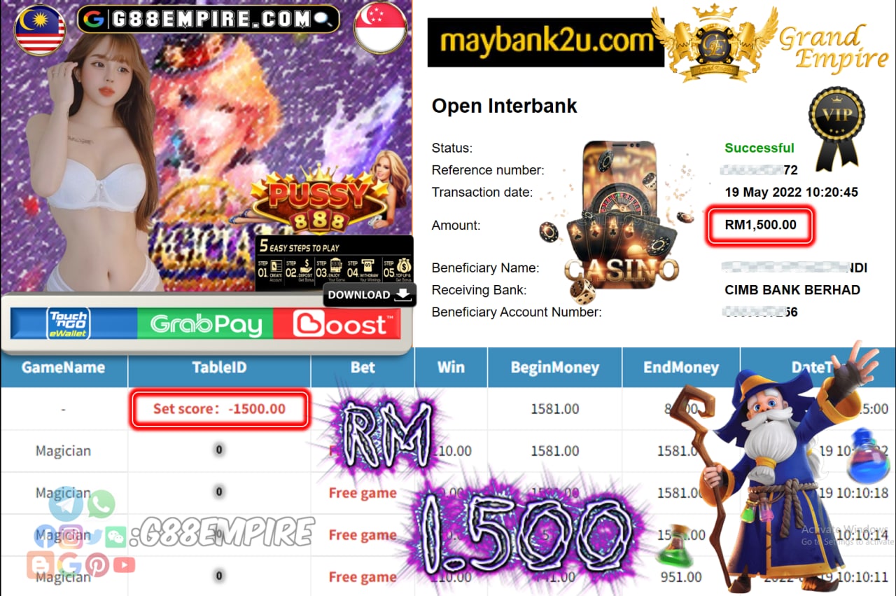 PUSSY888 - MAGICIAN CUCI RM1,500 !!!