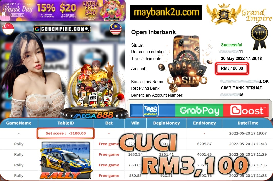 MEGA888 - RALLY CUCI RM3,100 !!!