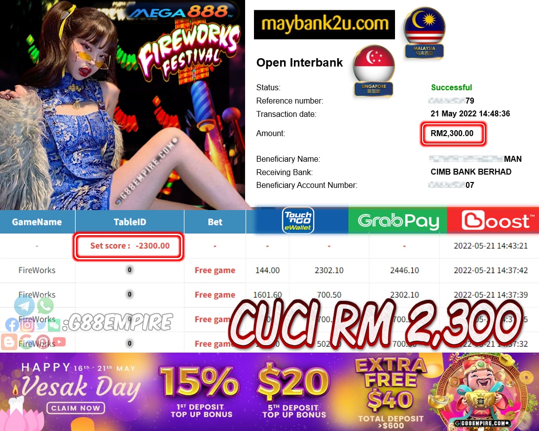 MEGA888 - FIREWORKS CUCI RM2,300 !!!