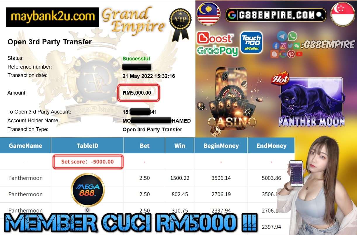 MEGA888 - PANTHERMOON CUCI RM5000 !!!