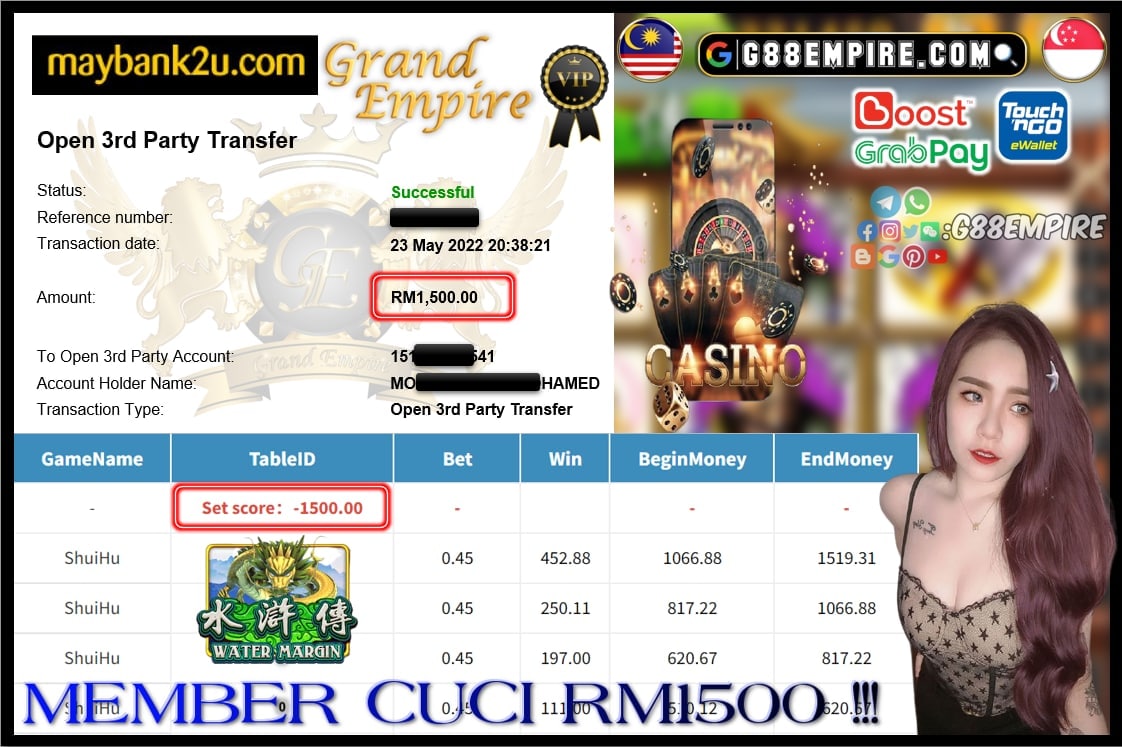 MEGA888 - SHUIHU CUCI RM1500 !!!