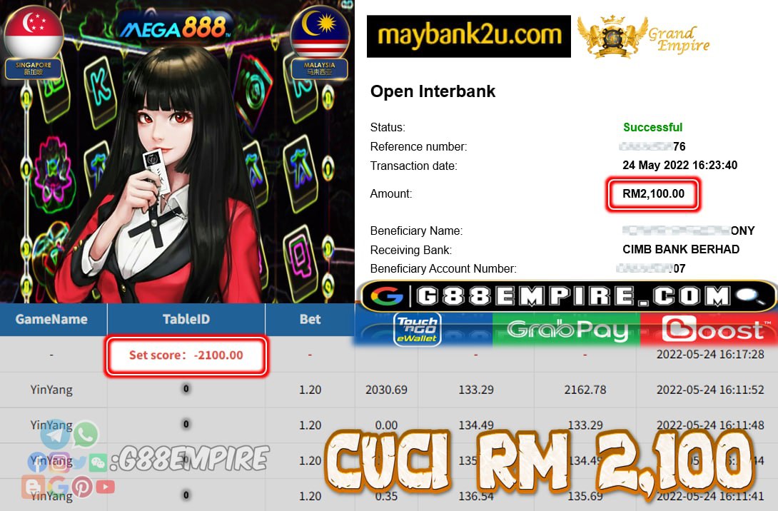 MEGA888 - YINYANG CUCI RM2,100 !!!