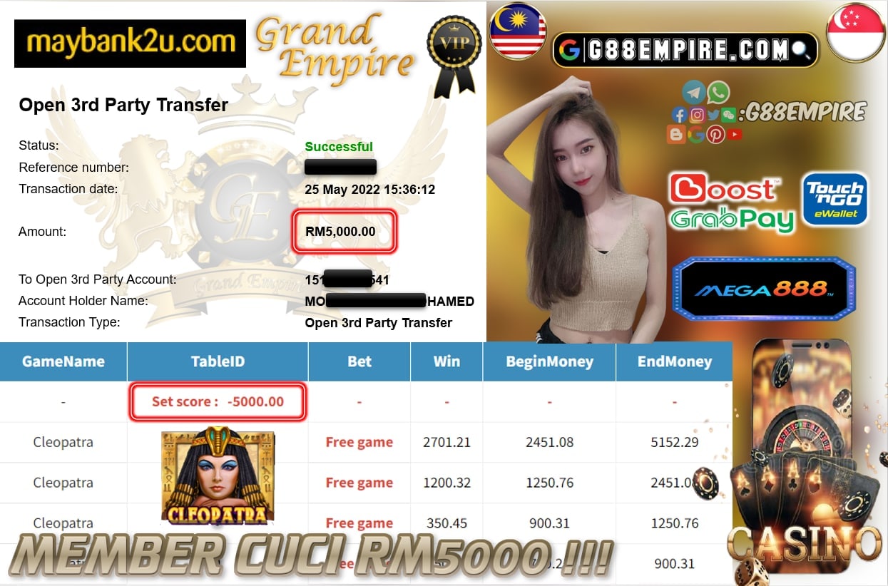 MEGA888 - CLEOPATRA CUCI RM5000 !!!