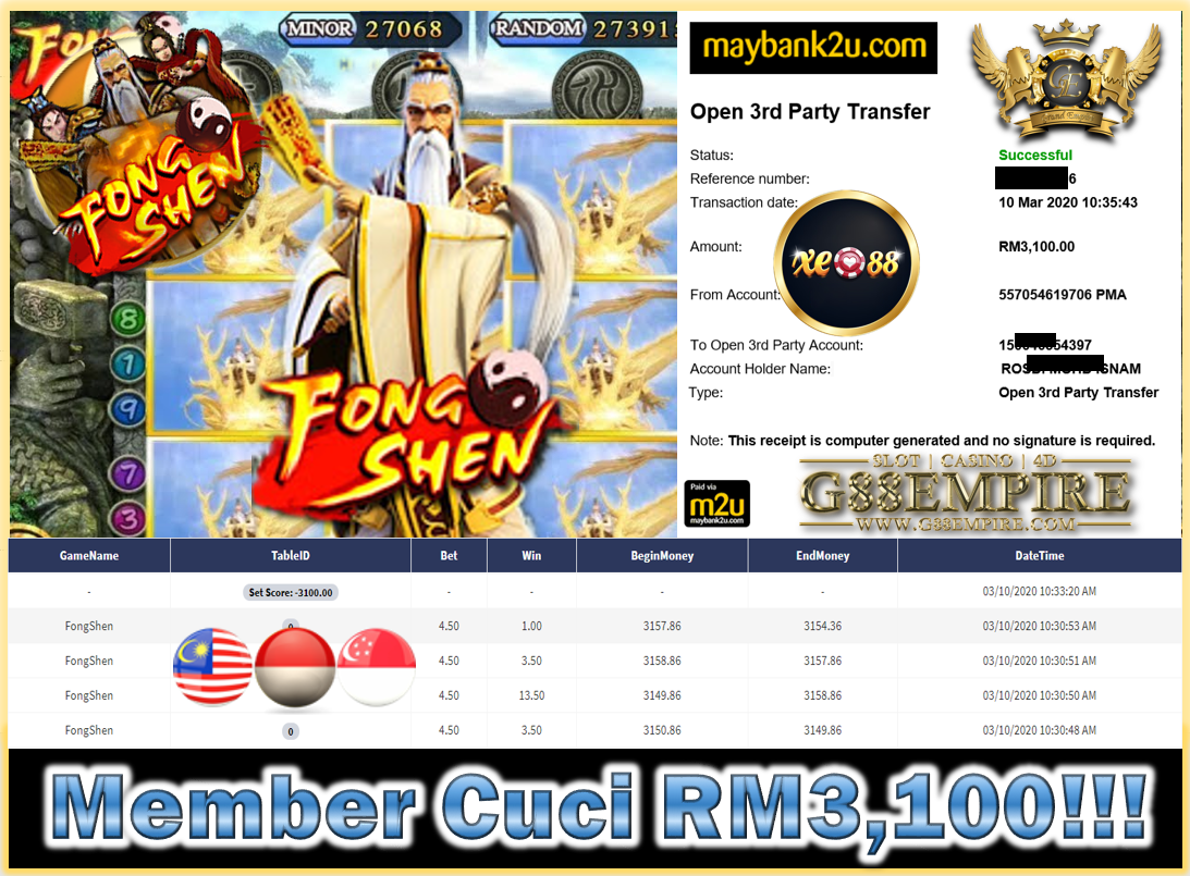 MEMBER MAIN FENGSHEN CUCI RM3,100!!!