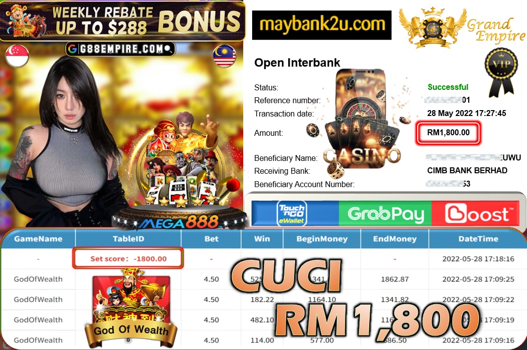 MEGA888 - GODOFWEALTH CUCI RM1,800 !!!