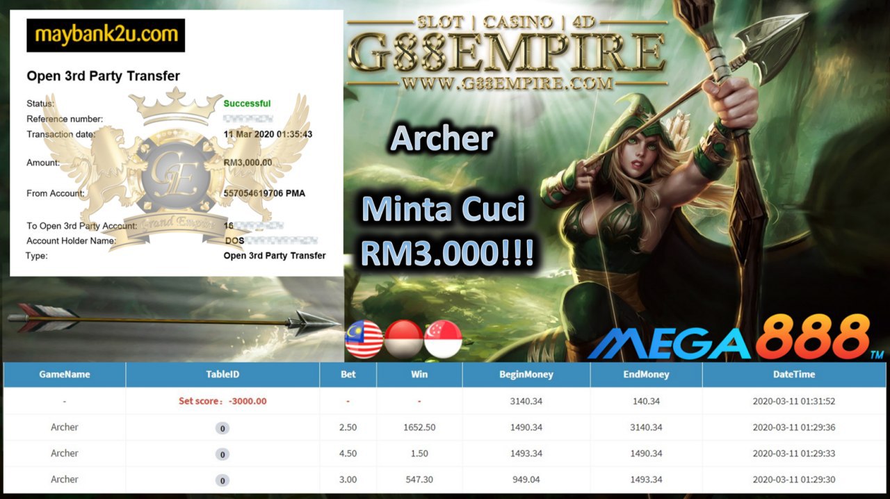 ARCHER MINTA CUCI RM3.000!!!