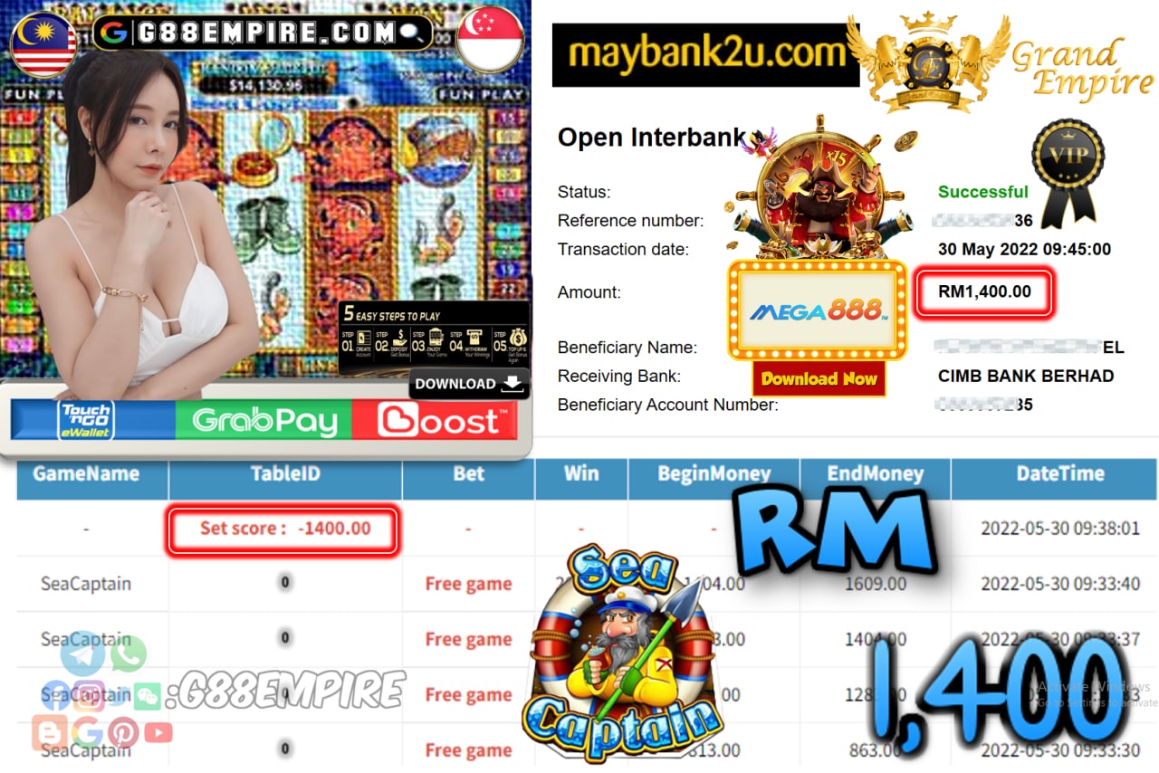 MEGA888 - SEACAPTAIN CUCI RM1400 !!!