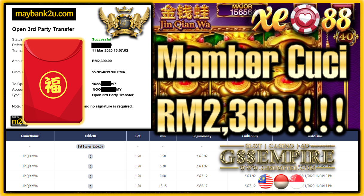 MEMBER MAIN XE88 JINQIANWA CUCI RM2,300!!!