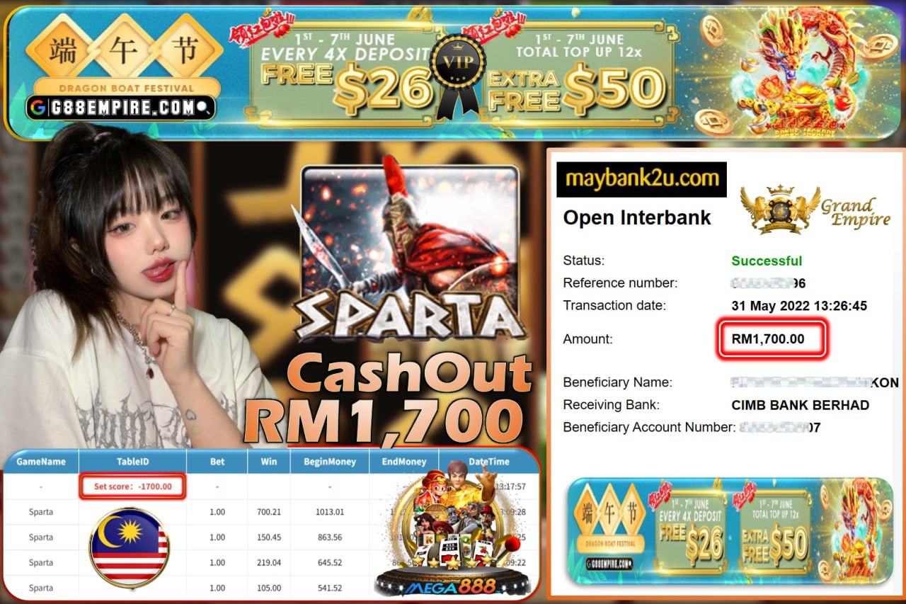 MEGA888 - SPARTA CUCI RM1,700 !!!