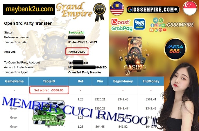 MEGA888 - GREEN CUCI RM5500 !!!