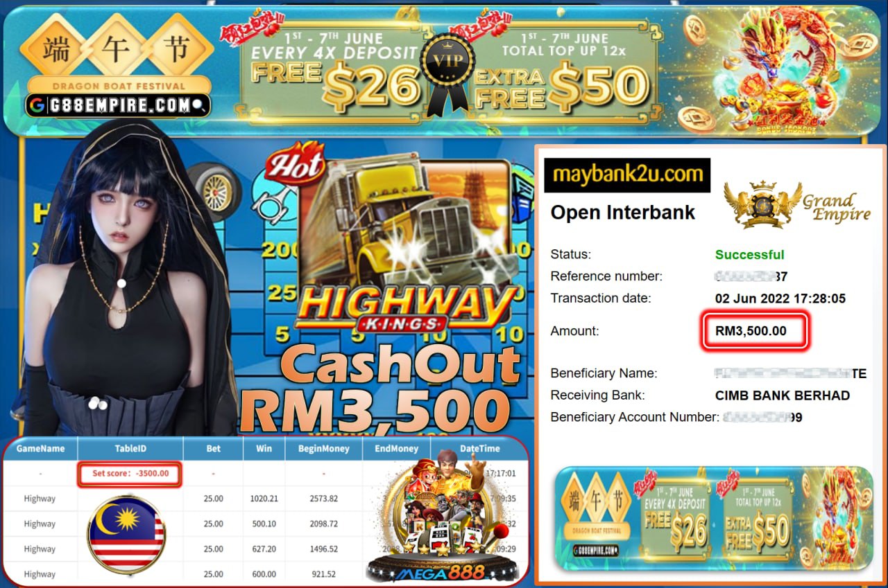 MEGA888 - HIGHWAY CUCI RM3,500 !!!