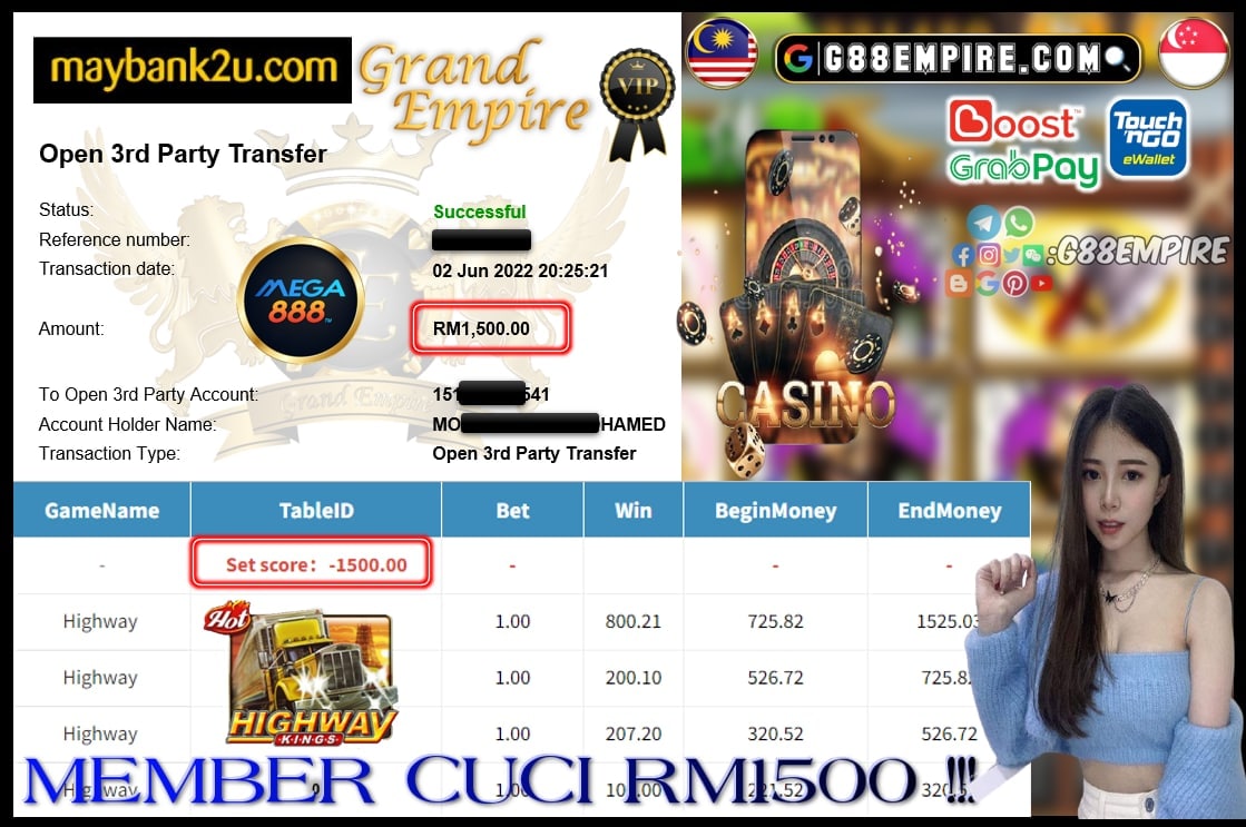 MEGA888 - HIGHWAY CUCI RM1500 !!!