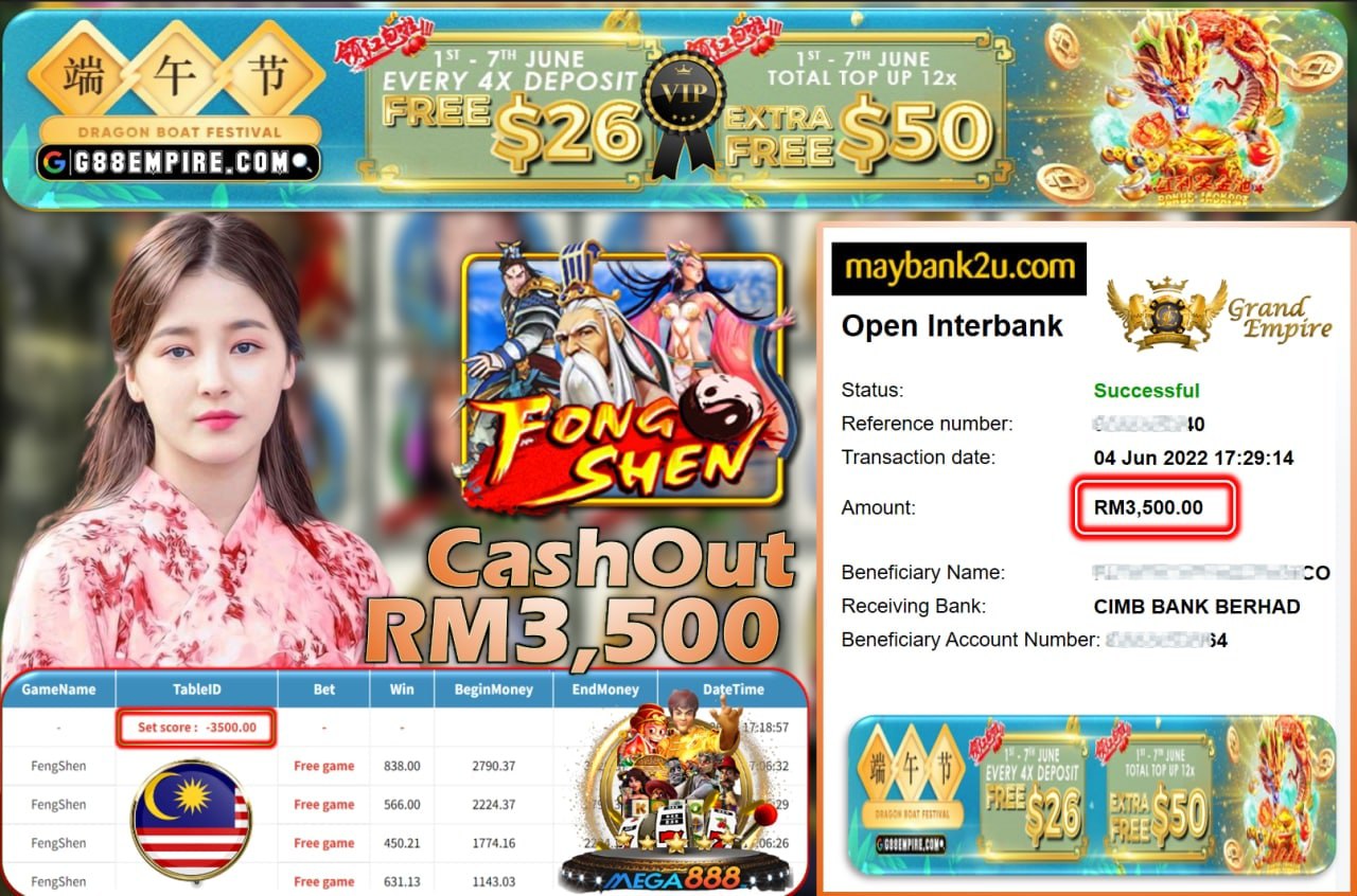 MEGA888 - FENGSHEN CUCI RM3,500 !!!