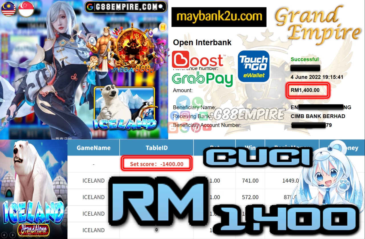 MEGA888 - ICELAND - CUCI RM1.400 !!!!!