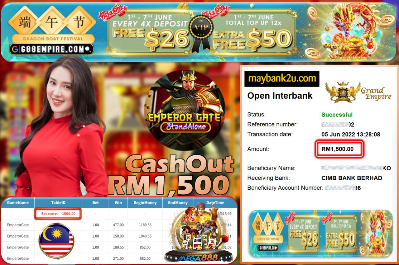 MEGA888 - EMPERORGATE CUCI RM1,500 !!!