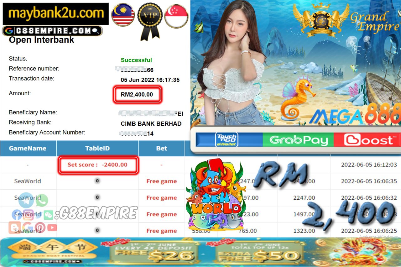 MEGA888 - SEAWORLD CUCI RM2,400 !!!