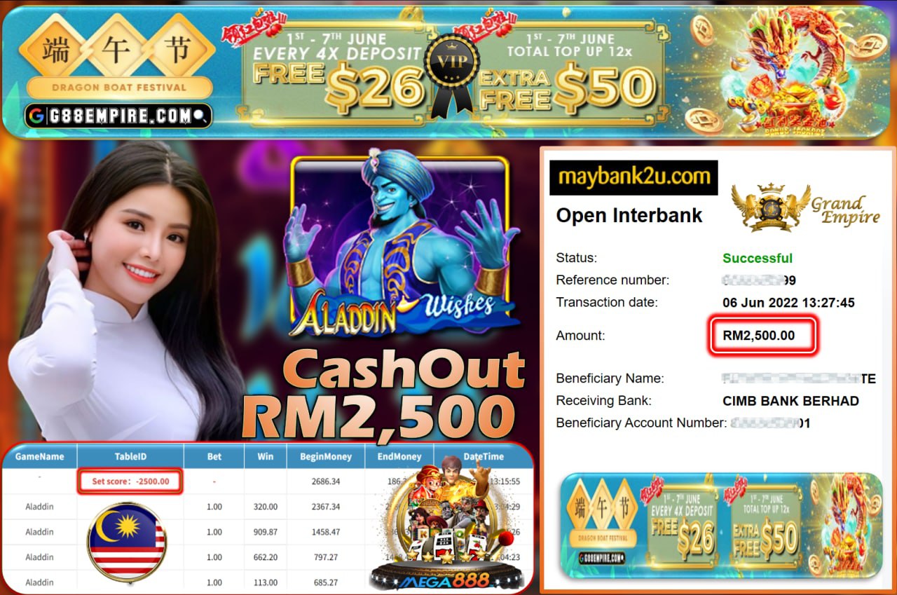 MEGA888 - ALADDIN CUCI RM2,500 !!!